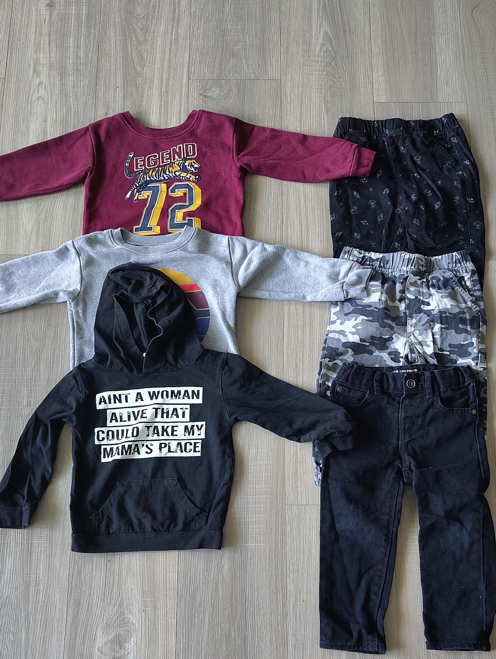Garanimals Kids Hoodie & Tops Set - Black, Burgundy, Gray